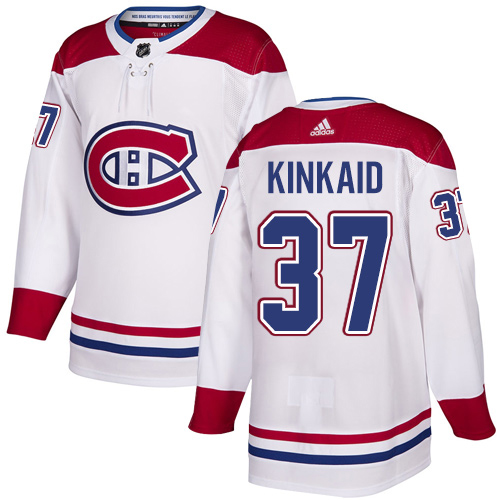 Adidas Montreal Canadiens #37 Keith Kinkaid White Road Authentic Stitched Youth NHL Jersey->youth nhl jersey->Youth Jersey